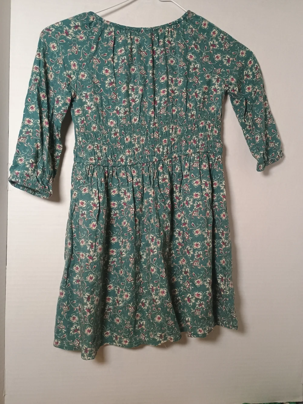 OshKosh B'gosh Floral Long Sleeve Dress Green & Pink Girls 6/6X